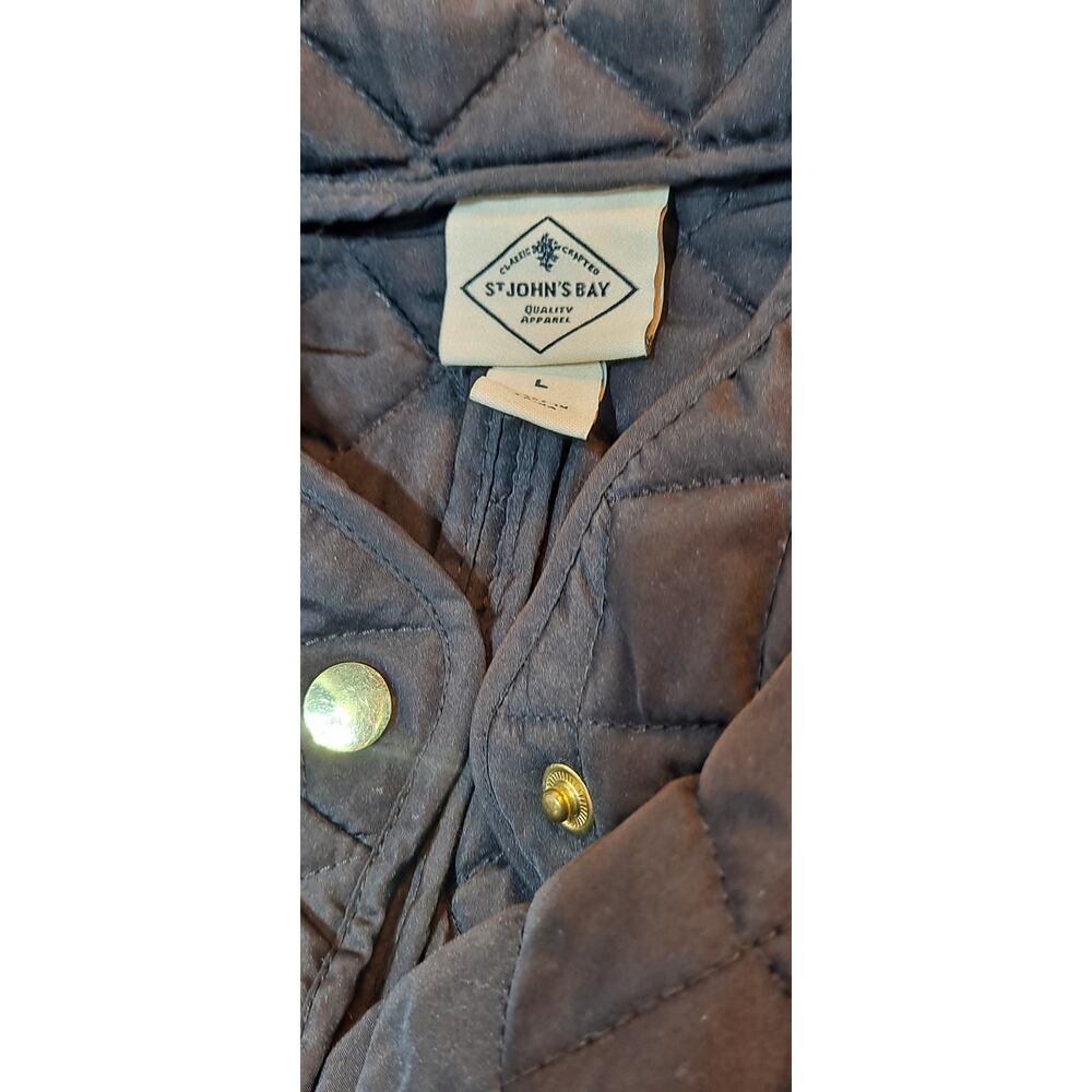 Women's Quilted, Water-resistant Black Vest from St. John's Bay, L - Picture 3 of 5